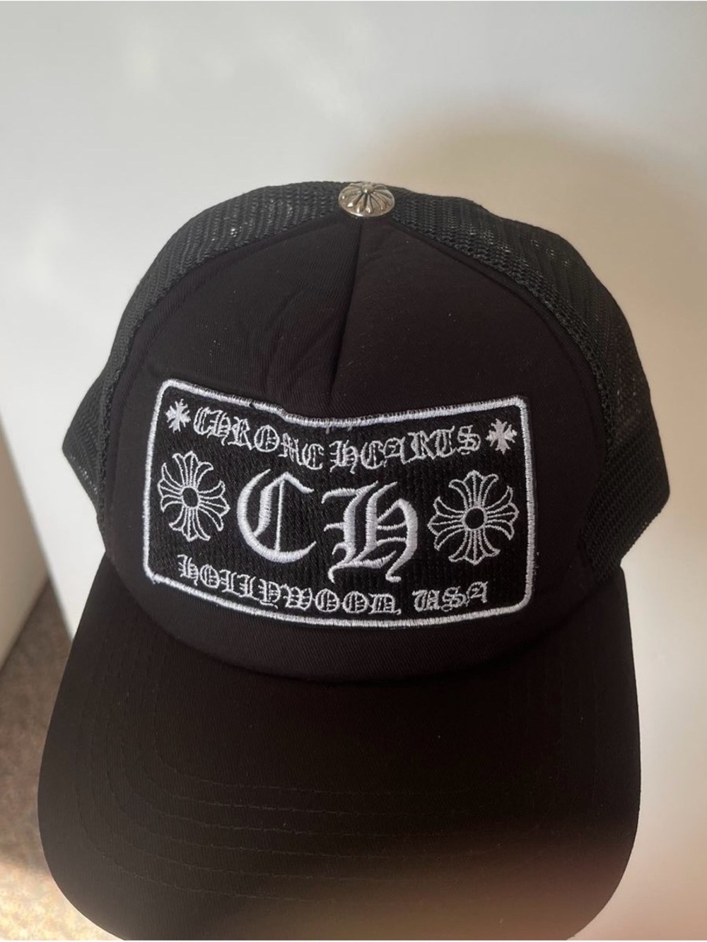 Chrome Hearts Black & White Logo Patch Trucker Hat